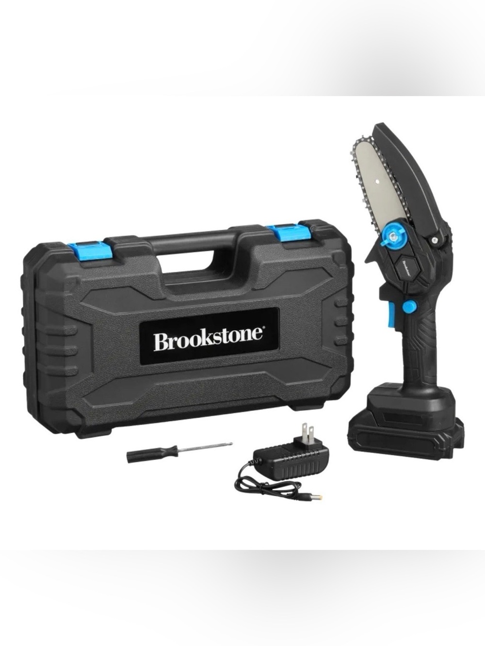Brookstone Cordless Electric Chainsaw with Case and Charger
